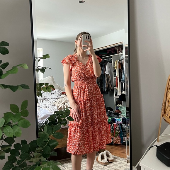 Sienna sky midi orange dress - Picture 1 of 3